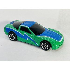 1999 Matchbox Blue and Green 1997 Chevy Corvette Vintage Diecast Car